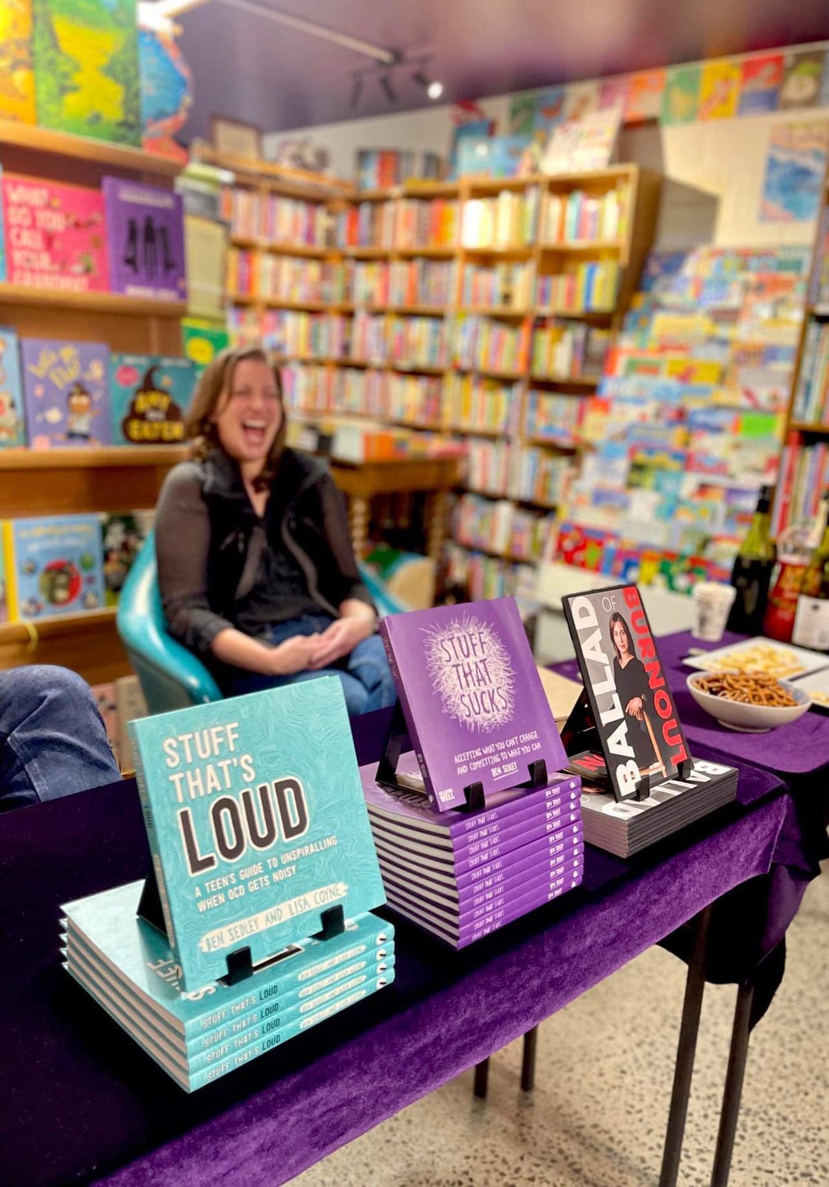 Just manically chewing gum, bouncing, and doing things that scare me